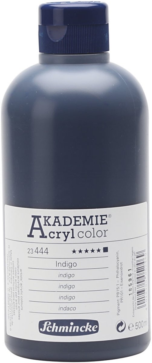 Schmincke AKADEMIE® Acryl color , indigo (444), opaque, , 500ml [HOB-31870]